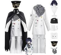 bbganlian Anime Danganronpa V3 Kokichi Oma Disfraz de Cosplay Juego de role Uniforme Conjunto Completo Halloween Fiesta Carnaval Traje de vestir con Peluca Sombrero para Hombres (XXL)