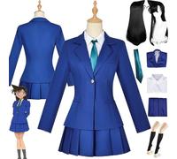 bbganlian Anime Detective Conan Rachel Moore Disfraz de cosplay Juego de role Uniforme Conjunto Completo Halloween Fiesta Carnaval Traje de Vestir con Peluca para Mujeres (XXXL)