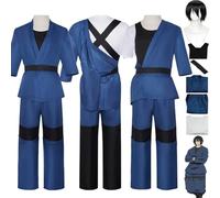 bbganlian Anime Fire Force Shinmon Benimaru Disfraz de cosplay Shinra Kusakabe Juego de role Uniforme Conjunto Completo Halloween Carnaval Traje de Vestir con Peluca para Hombres (XXXL)