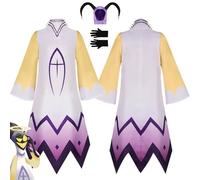 bbganlian Anime Hazbin Hotel Adam The Exorcis Disfraz de cosplay Lucifer Morningstar Uniforme Set Completo Halloween Carnaval Fiesta Traje de Vestir con Sombrero para Hombres (XL)