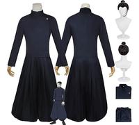 bbganlian Anime Jujutsu Kaisen Temporada 2 Geto Suguru Disfraz de Cosplay Juego de role Uniforme Conjunto Completo Halloween Fiesta Carnaval Traje de vestir con Peluca para Hombres (M)