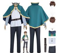 bbganlian Anime KonoSuba God's Blessing On This Wonderful World Disfraz de cosplay Satou Kazuma Uniforme Conjunto Completo Halloween Fiesta Traje de Vestir con Peluca para Hombres (L)