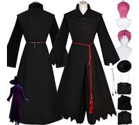 bbganlian Anime KPop Demon Hunters Saja Boys Abby Disfraz de cosplay Jinu Juego de role Uniforme Conjunto Completo Halloween Fiesta Carnaval Traje de vestir con Peluca para Hombres (XXXL)