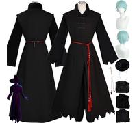 bbganlian Anime KPop Demon Hunters Saja Boys Baby Disfraz de cosplay Jinu Juego de role Uniforme Conjunto Completo Halloween Fiesta Carnaval Traje de vestir con Peluca para Hombres (L)