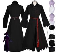 bbganlian Anime KPop Demon Hunters Saja Boys Mystery Disfraz de cosplay Juego de role Uniforme Conjunto Completo Halloween Fiesta Carnaval Traje de vestir con Peluca para Hombres (XS)