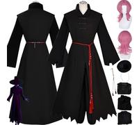 bbganlian Anime KPop Demon Hunters Saja Boys Romance Disfraz de cosplay Juego de role Uniforme Conjunto Completo Halloween Fiesta Carnaval Traje de vestir con Peluca para Hombres (L)