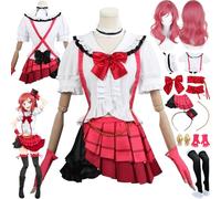 bbganlian Anime LoveLive Maki Nishikino Disfraz de cosplay Sonoda Umi Juego de Roles Uniforme Conjunto Completo Halloween Fiesta Carnaval Traje de vestir con Peluca para Mujeres (XL)