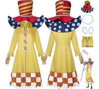 bbganlian Anime One Piece Charlotte Perospero Disfraz de cosplay Juego de Roles Uniforme Conjunto Completo Halloween Fiesta Carnaval Traje de Vestir con Sombrero para Hombres (L)