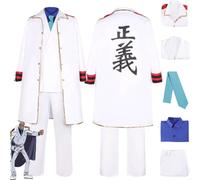 bbganlian Anime One Piece Monkey D Garp Disfraz de cosplay Portgas D Ace Juego de roles Uniforme Capa Conjunto Completo Halloween Fiesta Carnaval Traje de vestir para Hombres (XXL)