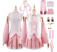 bbganlian Anime Personaje H'atsune M'iku Disfraz de Cosplay Juego de role Uniforme Conjunto Completo Halloween Fiesta Carnaval Traje de vestir con Peluca Tocado para Mujeres (M)