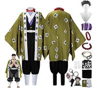 bbganlian Anime Personaje Himejima Gyomei Disfraz de cosplay Douma Juego de role Uniforme Conjunto Completo Halloween Fiesta Carnaval Traje de Vestir con Peluca para Hombres (XL)