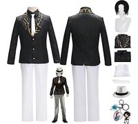 bbganlian Anime Personaje Kibutsuji Muzan Disfraz de cosplay Iguro Obanai Juego de role Uniforme Conjunto Completo Halloween Fiesta Carnaval Traje de Vestir con Peluca para Hombres (XL)