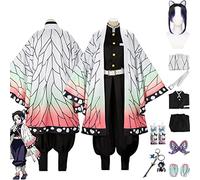bbganlian Anime Personaje Kochou Shinobu Disfraz de cosplay Kanroji Mitsuri Juego de role Uniforme Conjunto Completo Halloween Carnaval Traje de Vestir con Peluca para Mujeres (S)