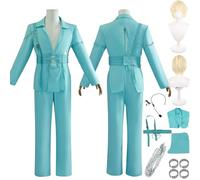 bbganlian Anime Personaje Luka Disfraz de cosplay Alien Stage Mizi Juego de role Uniforme Conjunto Completo Halloween Fiesta Carnaval Traje de Vestir con Peluca Anillo para Hombres (L)