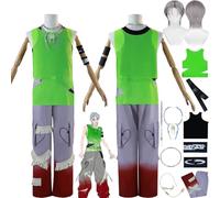 bbganlian Anime Personaje Till Disfraz de cosplay Alien Stage Mizi Luka Juego de role Uniforme Conjunto Completo Halloween Fiesta Carnaval Traje de Vestir con Peluca para Hombres (XXL)