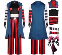 bbganlian Anime Personaje Velvet Disfraz de cosplay Hazbin Hotel Uniforme Abrigo Chaleco Pantalones Conjunto Completo Halloween Carnaval Fiesta Traje de vestir para Mujeres (M)