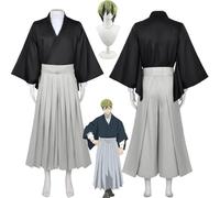 bbganlian Anime Personaje Zenin Naoya Disfraz de Cosplay Itadori Yuji Juego de Rol Uniforme Conjunto Completo Halloween Carnaval Fiesta Traje de Vestir con Peluca para Hombres (XL)