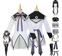 bbganlian Anime Puella Magi Madoka Magica Akemi Homura Disfraz de Cosplay Juego de role Uniforme Conjunto Completo Halloween Fiesta Carnaval Traje de vestir con Peluca para Mujeres (S)
