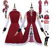 bbganlian Anime Puella Magi Madoka Magica Sakura Kyoko Disfraz de Cosplay Juego de role Uniforme Conjunto Completo Halloween Fiesta Carnaval Traje de vestir con Peluca para Mujeres (S)