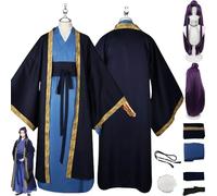bbganlian Anime The Apothecary Diaries Jinshi Disfraz de cosplay Juego de role Uniforme Conjunto Completo Halloween Fiesta Carnaval Traje de vestir con Peluca Tocado para Hombres (XXL)