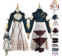 bbganlian Anime Violet Evergarden Disfraz de cosplay Juego de Roles Uniforme Set Completo Halloween Fiesta Carnaval Traje de Vestir con Peluca para Mujeres (XS)