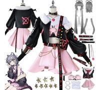 bbganlian Anime Virtual Idol Luo Tianyi Disfraz de cosplay Juego de role Uniforme Conjunto Completo Halloween Fiesta Carnaval Traje de Vestir con Peluca Pendientes para Mujeres (L)