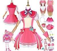 bbganlian Anime Wonderful Precure Inukai Komugi Disfraz de cosplay Juego de role Uniforme Conjunto Completo Halloween Fiesta Carnaval Traje de Vestir con Peluca Tocado para Mujeres (XS)