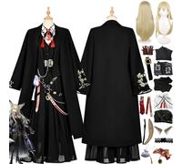 bbganlian Arknights Vulpisfoglia Disfraz de cosplay Personaje del juego Uniforme Conjunto Completo Halloween Fiesta Carnaval Traje de vestir con Peluca Oreja Falsa para Mujeres (XS)