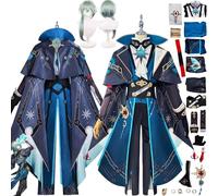 bbganlian Honkai Star Rail Anaxagoras Disfraz de cosplay Personaje del juego Uniforme Conjunto Completo Halloween Fiesta Carnaval Traje de vestir con Peluca Anillos para Hombres (M)