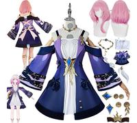 bbganlian Honkai Star Rail Cyrene Disfraz de cosplay Personaje del juego Fugue Uniforme Conjunto Completo Halloween Fiesta Carnaval Traje de vestir con Peluca Tocado para Mujeres (L)