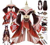 bbganlian Honkai Star Rail Fugue Disfraz de cosplay Personaje del juego Uniforme Conjunto Completo Halloween Fiesta Carnaval Traje de vestir con Peluca Tocado Cola para Mujeres (M)