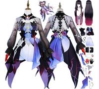 bbganlian Honkai Star Rail Helektra Disfraz de cosplay Personaje del juego Fugue Uniforme Conjunto Completo Halloween Fiesta Carnaval Traje de vestir con Peluca Tocado para Mujeres (XXL)