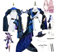 bbganlian Honkai Star Rail Jade Disfraz de cosplay Personaje del juego Uniforme Conjunto completo Halloween Traje de vestir con peluca Sombrero Pendiente Collar para Mujeres (XXL)