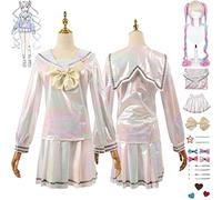 bbganlian Needy Girl Overdose KAngel Disfraz de Cosplay Personaje del juego Ame-chan Uniforme Conjunto Completo Halloween Fiesta Carnaval Traje de vestir con Peluca para Mujeres (XS)