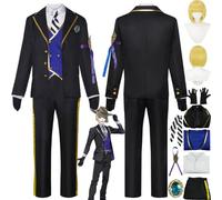 bbganlian Personaje del juego Rook Hunt Disfraz de cosplay Twisted Wonderland Juego de role Uniforme Conjunto Completo Halloween Carnaval Traje de vestir con Peluca para Hombres (XXXL)