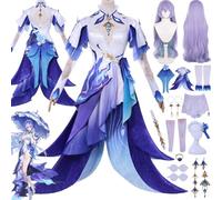 bbganlian Wuthering Waves Cantarella Disfraz de cosplay Personaje del juego Uniforme Conjunto Completo Halloween Fiesta Carnaval Traje de vestir con Peluca Pendientes para Mujeres (XXXL)