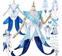 bbganlian Wuthering Waves The Shorekeeper Disfraz de cosplay Personaje del juego Uniforme Conjunto Completo Halloween Fiesta Carnaval Traje de vestir con Peluca Tocado para Mujeres (XXL)