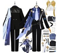 bbganlian Zenless Zone Zero Hugo Vlad Disfraz de Cosplay Personaje del Juego Uniforme Conjunto Completo Halloween Fiesta Carnaval Traje de Vestir con Peluca Tocado para Hombres (XL)