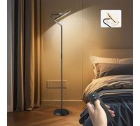 BBHome 36W Lámpara de Pie, 3850lm Lampara de Pie LED Regulable con Control Remoto & Táctil & 1H Timer, 3 Temperaturas de Color, Moderna Lámpara de Lectura para Salon, Dormitorio, Oficina, Negra