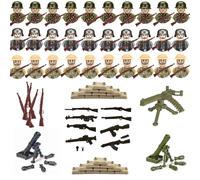 BbiuRer Conjunto militar con armas y soldados, modelos históricos para coleccionistas, equipo militar para la Segunda Guerra Mundial, Diorama, Figuras decorativas para adultos, representación