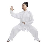 BBLAC 2KEY Artes Marciales Ropa | Unisex Uniforme para Tai Chi y Kung Fu | Tradicional Chino Ropa Está Hecho Leche Seda | Traje Ligero para Meditación y Qigong (B, L)