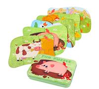 BBLIKE Puzzle Infantil de animalpara niños, puzle de 5 imágenes, Adecuado para niños y niñas a Partir de 3, 4 y 5 años (Animal)