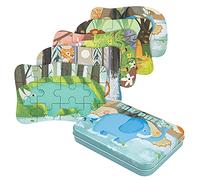 BBLIKE Puzzle Infantil de para niños Rompecabezas de Animales, puzle de 5 imágenes, puzle de Madera, Adecuado para niños y niñas a Partir de 3, 4 y 5 años (Rompecabezas de Animales)