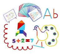 BBLIKE Tangram Infantil Montessori - 115 Piezas de Madera Educativas con 25 Tarjetas de Diseño y Bolsa de Almacenamiento - Juego de Construcción Creativo para Niños de 3 4 5 Años