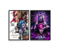 BBLKDZTX Póster de juego Arcane LOL (juego de 2) pósteres de lienzo sin marco para dormitorio, pósteres estéticos e impresiones sin marco, estilo 30 x 45 cm