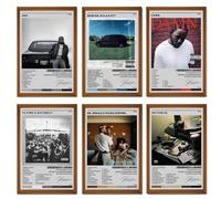 BBLKDZTX Póster de Kendrick Lamar (juego de 6) pósteres de portada de álbum, pósteres musicales en lienzo para dormitorio, pósteres e impresiones estéticas de arte de pared, 20 x 30 cm, estilo 3