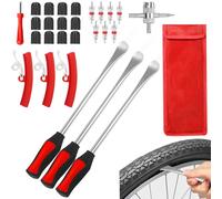 BBLTIFF 28 Pcs Desmontadores De Neumático Kits, Desmontaje de Neumáticos para Motocicleta,15in Palancas De Neumáticos, con 3 Protectores de Neumáticos para Moto y Bicicleta de Coche