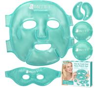 BBLTIFF Antifaz Gel Frio y Mascara Gel Frio Cara, con 4x Parches de Ojos para Bolsas y Ojeras, Mascara para Ojos Reutilizable para Aliviar La Hinchazón Ocular, El Cansancio y Las Migrañas (6 Piezas)