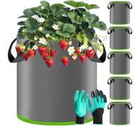 BBLTIFF Bolsas de Cultivo, 5 Piezas 30L Bolsas para Plantar Patatas con Mango y Par de Guantes, Bolsa Cultivo, Macetas no Tejidas, Bolsas para Plantas para el Cultivo de Plantas, Verduras, Frutas