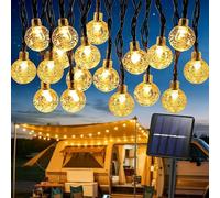 BBLTIFF Guirnaldas Luces Exterior Solar, 12M 60 LED 8 Modos Luces Solares Led Jardin, IP65 Impermeable Guirnalda Solar Exterior Para Jardines, Balcones, Fiesta (Blanco Cálido)